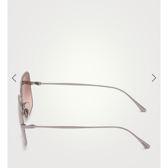 NWT TOM FORD KIERRA SQUARE MIRRORED METAL SUNGLASSES - Picture 4 of 12